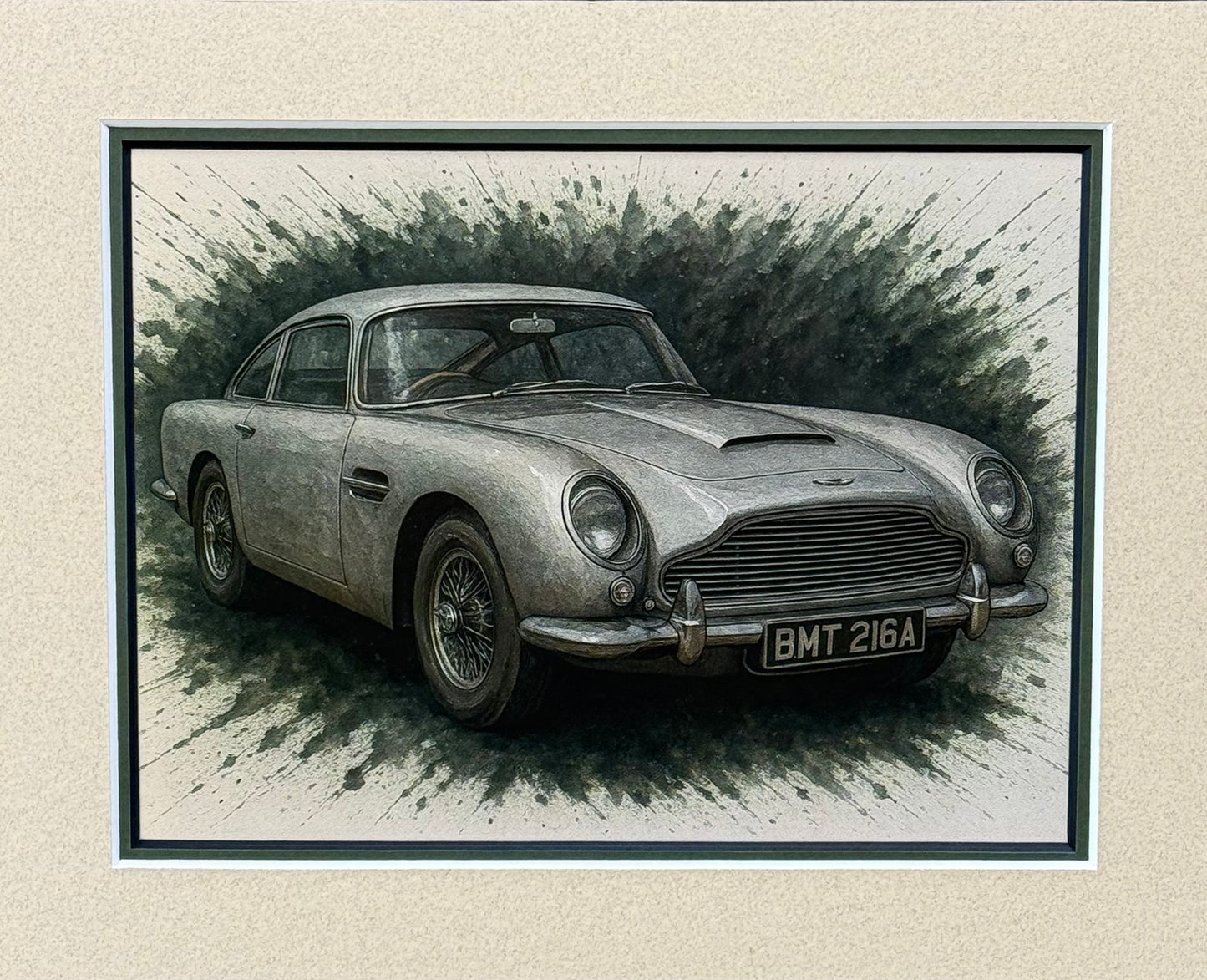 Aston Martin DB5 │ Art Illustration │ 3D Mount Board