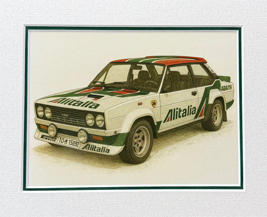 Fiat 131 Abarth Rally β Art Illustration β 3D Mount Board