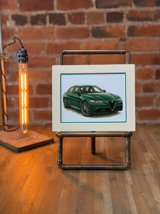 Alfa Romeo Giulia Quadrifoglio.  β Art Illustration β 3D Mount Board