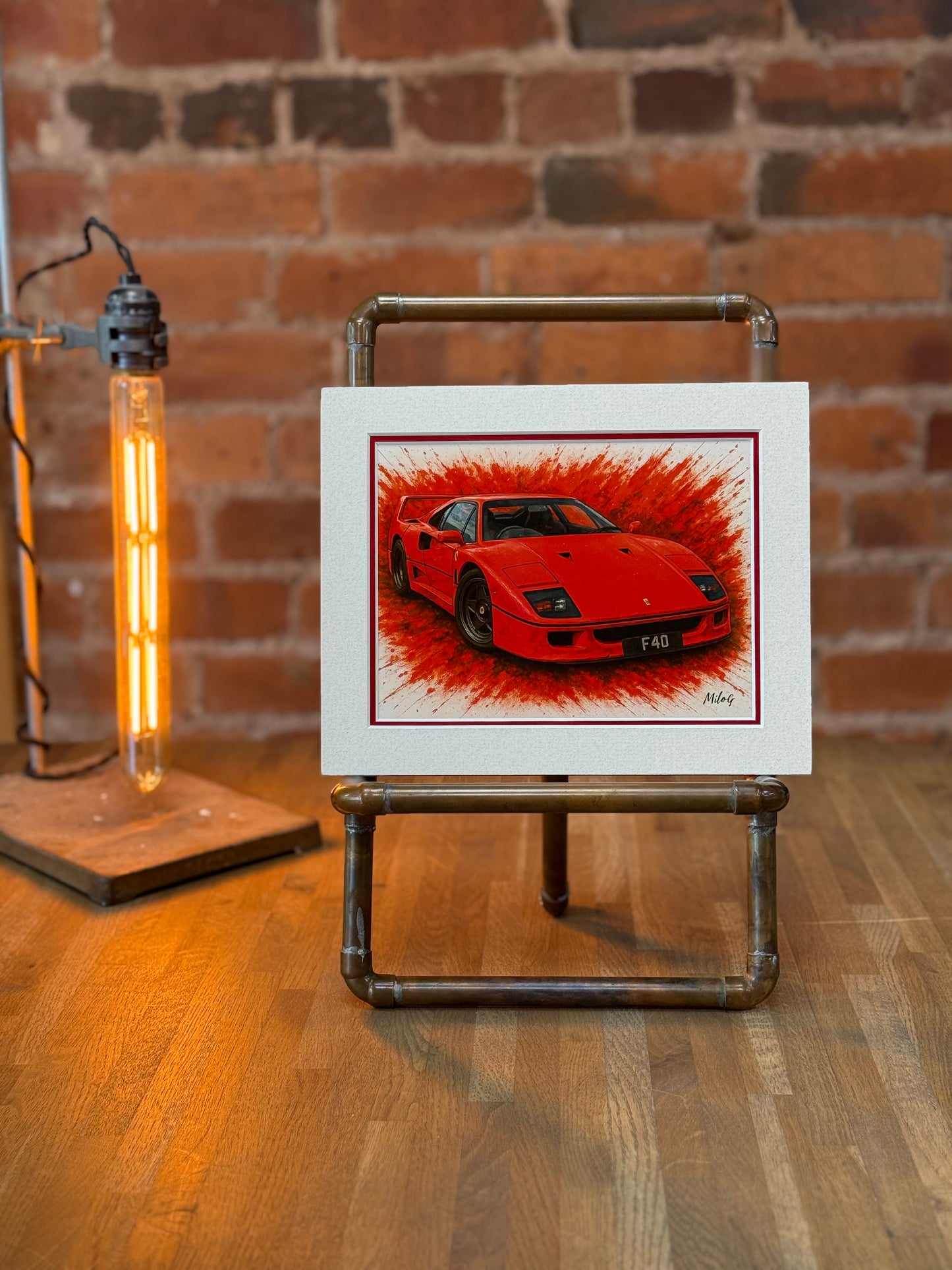 Ferrari F40 │ Art Illustration │ 3D Mount Board