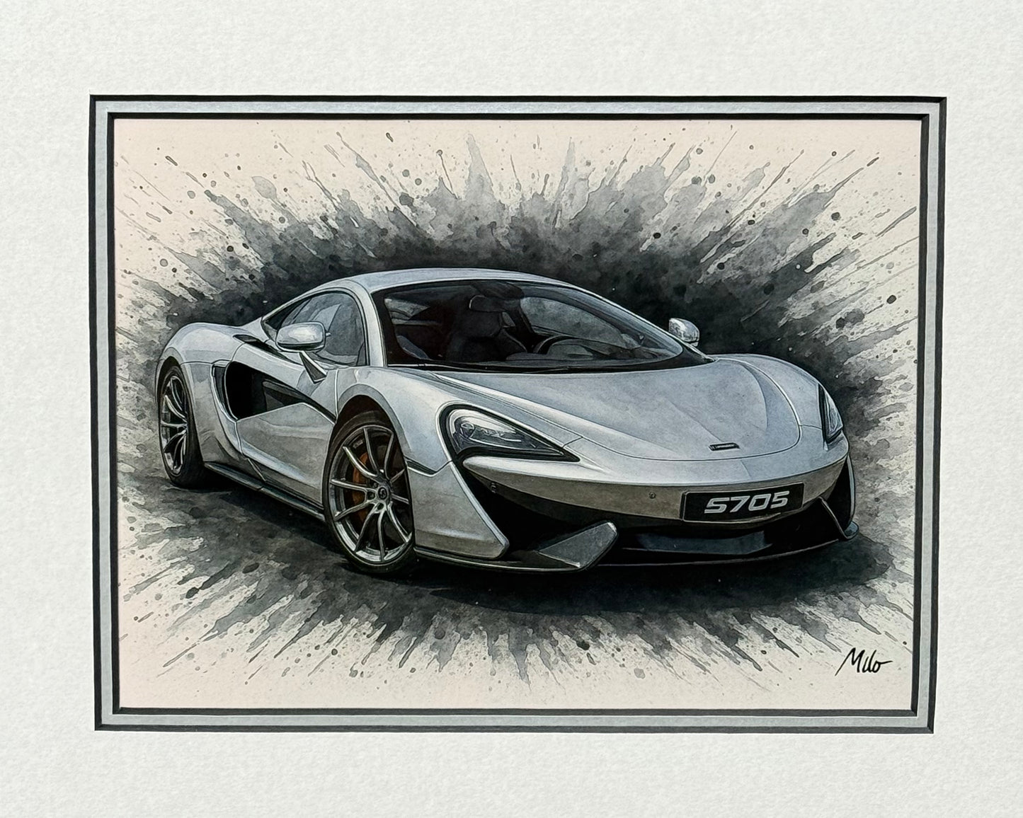 McLaren 570S │ Art Illustration │ 3D Mount Board