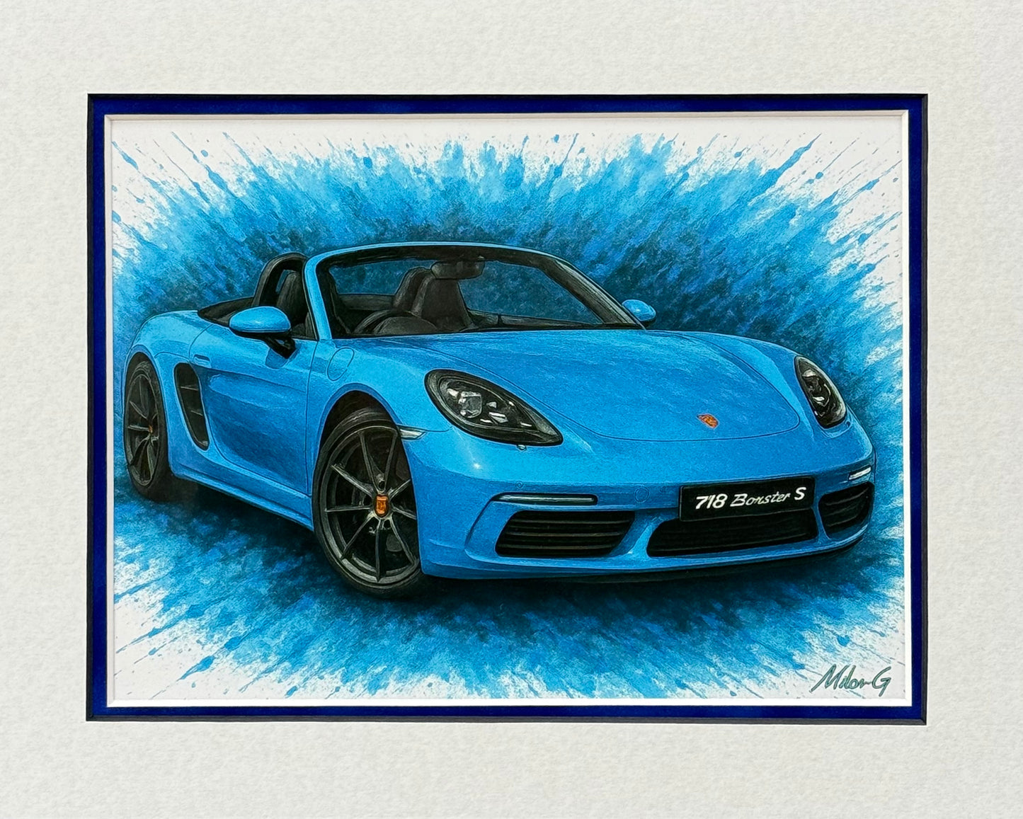 718 Boxster S │ Art Illustration │ 3D Mount Board