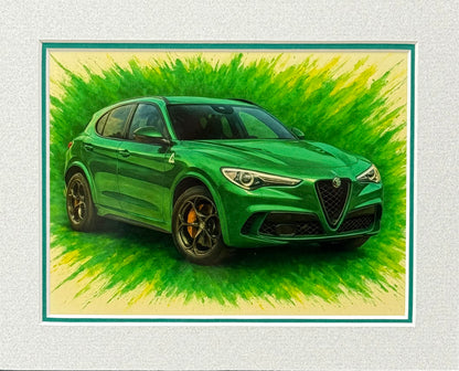 Stelvio Quadrifoglio │ Art Illustration │ 3D Mount Board