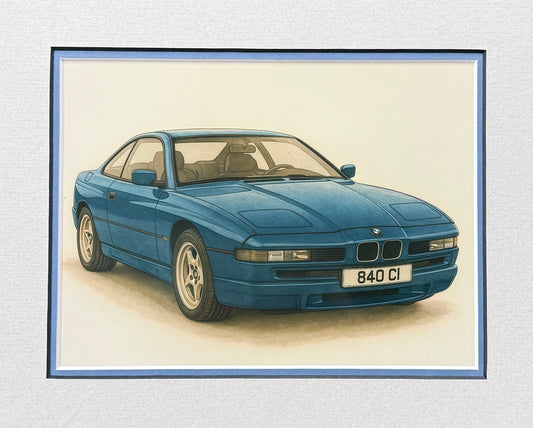 BMW 840 CI │ Art Illustration │ 3D Mount Board
