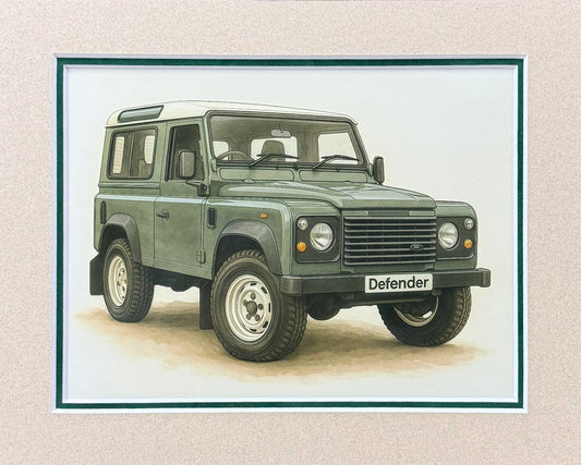 Land Rover Defender  │ Art Illustration │ 3D Mount Board