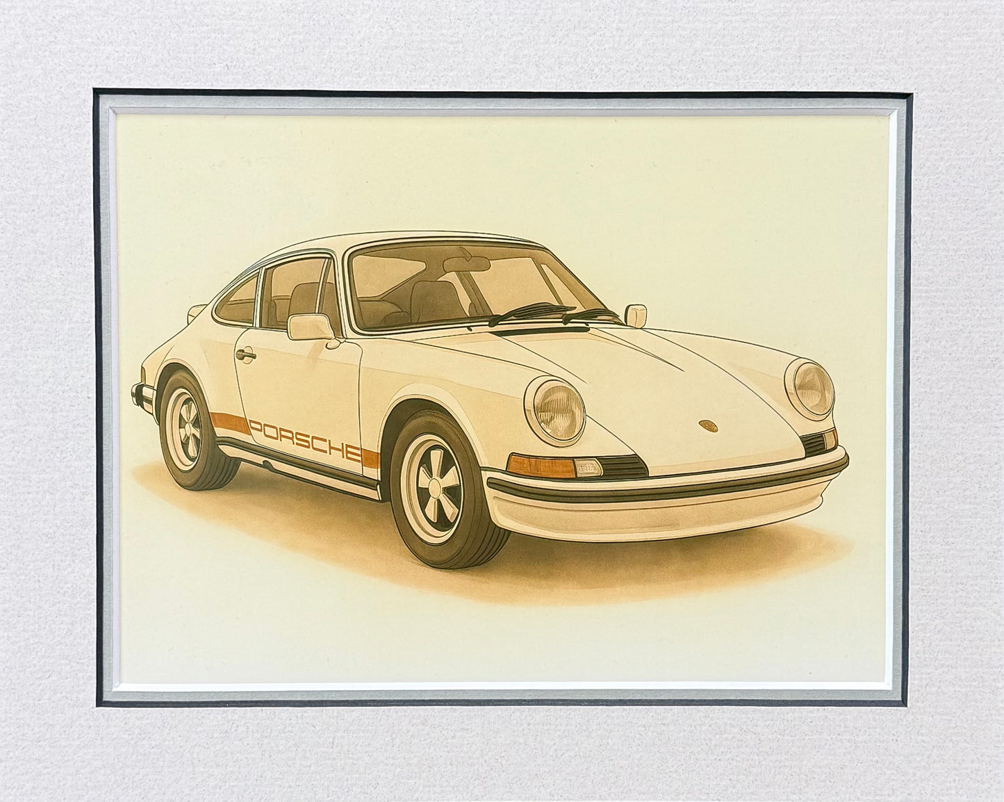 Porsche 911 │ Art Illustration │ 3D Mount Board