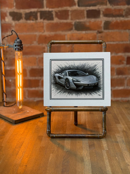 McLaren 570S │ Art Illustration │ 3D Mount Board